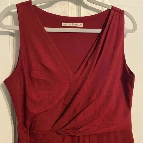Peruvian Connection maxi dress - medium - red - great condition - draping - Picture 3 of 9